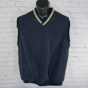 PGA Tour Wind Resistant Sleeveless Pullover True Navy Pockets Men's Medium